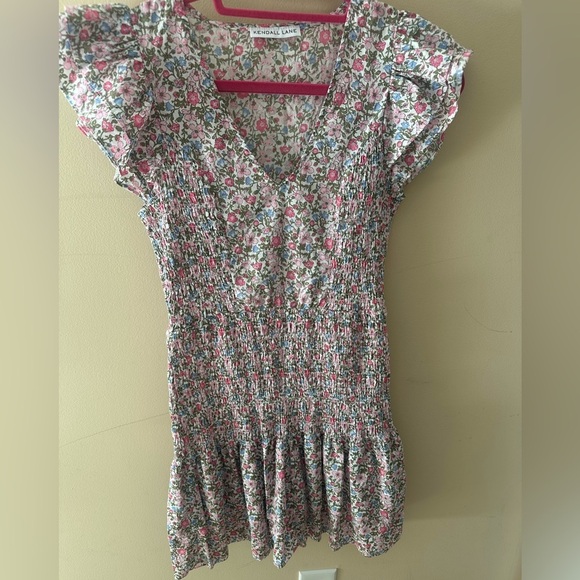 Kendall Lane Mischa Smocked Waist Mini Sundown Dress size Small - Picture 4 of 9